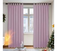 Deconovo Rideaux aérés, Panneaux Thermiques, Rideaux en Polyester pour Chambre à Coucher, Chambre d'enfant, 140 x 245 cm (l x H), Rose Clair, 2 pièces