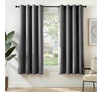 Deconovo Rideaux Anti Chaleur Isolation Lumiere Anti UV Rideau Gris Clair | 2 panneaux, L 140 x H 175 cm, Rideau Porte Fenetre, Rideau Dressing, Anti Chaleur, Phonique, Acoustique, Avec Oeillets