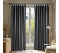 Deconovo Rideaux Isolant Thermique à Pattes, Gris Foncé, Rideaux Occultants avec Tissu Anti Chaleur pour Chambre à Coucher, 140x245 cm (L x H), Lot de 2