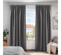 Deconovo Rideaux Occultant Galon Fronceur Thermique pour Salon Gris Clair