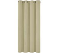 Deconovo Rideaux Occultants Isolant Thermique Anti Froid, 132X138 CM (Largeur X Hauteur), Rideaux pour Salon et Chambre, Design Moderne à Oeillets, Beige Foncé, 1Pièces