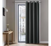 Deconovo Rideaux Occultants Isolant Thermique Anti Froid, 132X274 CM (Largeur X Hauteur), Rideaux pour Salon et Chambre, Design Moderne à Oeillets, Gris Foncé, 1Pièces