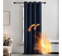 Deconovo Rideaux Occultants Isolant Thermique Anti Froid, 140X180 CM (Largeur X Hauteur), Rideaux pour Chambre Gar?on, Design Moderne à Oeillets, Bleu Marine, 1Pièces