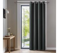 Deconovo Rideaux Occultants Isolant Thermique Anti Froid, 140x180 CM (Largeur x Hauteur), Rideaux pour Salon et Chambre, Design Moderne à Oeillets, Gris Foncé, 1Pièces