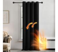 Deconovo Rideaux Occultants Isolant Thermique Anti Froid, 140X240 CM (Largeur X Hauteur), Design Moderne à Oeillets, Rideaux pour Chambre Gar?on, Halloween Noir, 1Pièces