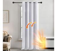 Deconovo Rideaux Occultants Isolant Thermique Anti Froid, 140x240 CM (Largeur x Hauteur), Rideaux pour Salon et Chambre, Design Moderne à Oeillets, Gris Perle, 1Pièces