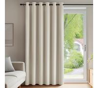 Deconovo Rideaux Occultants Isolant Thermique Anti Froid, 200L X 210H cm, Rideaux pour Salon et Chambre, Design Moderne à Oeillets, Beige, 1 Pièce