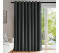 Deconovo Rideaux Occultants Isolant Thermique Anti Froid, 254x242 CM (Largeur x Hauteur), Rideaux pour Salon et Chambre, Design Moderne à Oeillets, Gris Foncé, 1Pièces