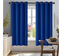 Deconovo Rideaux Occultants Isolant Thermique Anti Froid, Design Moderne à Oeillets, Rideaux pour Salon et Chambre, 117x138 CM (Largeur x Hauteur), Bleu Roi, 2 Pièces