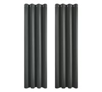 Deconovo Rideaux Occultants Isolant Thermique Anti Froid, Design Moderne à Oeillets, Rideaux pour Salon et Chambre, 117x229 CM (Largeur x Hauteur), Gris Foncé, 2 Pièces
