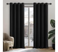 Deconovo Rideaux Occultants Isolant Thermique Anti Froid, Rideaux pour Chambre Gar?on, Design Moderne à Oeillets, 135x240 CM (Largeur x Hauteur), Halloween Noir, 2 Pièces