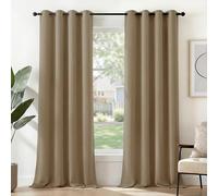 Deconovo Rideaux Occultants Isolant Thermique Anti Froid, Rideaux pour Chambre Gar?on, Design Moderne à Oeillets, 140x270 CM (Largeur x Hauteur), Taupe, 2 Pièces