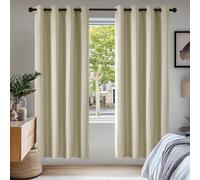 Deconovo Lot de 2 Rideaux Occultants Lourdes Solides à Oeillets Isolant Thermique pour Enfants, 183 x 117cm, Beige Foncé
