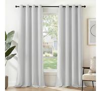 Deconovo Rideaux Occultants Isolant Thermique Anti Froid, Rideaux pour Salon et Chambre, Design Moderne à Oeillets, 140x270 CM (Largeur x Hauteur), Gris Perle, 2 Pièces