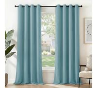 Deconovo Rideaux Occultants Isolant Thermique Anti Froid, Rideaux pour Salon et Chambre, Design Moderne à Oeillets, 140x290 CM (Largeur x Hauteur), Bleu Ciel, 2 Pièces