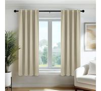 Deconovo Rideaux occultants, Opaques, avec Bandes froncées, Rideaux Thermiques 3 en 1, Chambre à Coucher, 55x120 CM (Largeur x Hauteur), Beige Clair, 2 Pièces