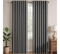 Deconovo Rideaux occultants, Opaques, avec Bandes froncées, Rideaux Thermiques 3 en 1, Chambre à Coucher, 2 Pièces140×300 CM (Largeur x Hauteur) Gris Clair