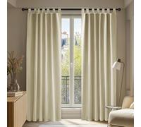 Deconovo Rideaux occultants pour intérieur 2 pièces 140 x 290 cm, Rideaux de Chambre à Coucher Modernes Thermiques isolants, avec Passants, Beige foncé