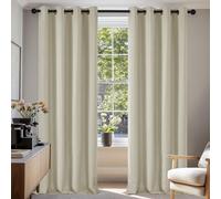 Deconovo Rideaux Thermiques Rideau Occultant avec Oeillets Beige | 2 panneaux, L 140 x H 210 cm, Rideau Fenetre, Anti Chaleur, Phonique, Acoustique, Separation de Piece, Moderne, Anti Bruit