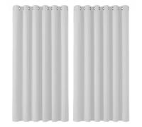 Deconovo Rideaux Thermiques Rideau Occultant Tissu Opaque Blanc Pâle Gris | 2 panneaux, L 229 x H 229 cm, Rideau Fenetre, Separation de Piece, Anti Chaleur, Isolant, Decoration Maison Chambre