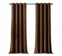 Deconovo Rideaux Thermiques Rideau Occultant Tissu Opaque Brun | 2 panneaux, L 140 x H 245 cm, Rideau Fenetre, Separation de Piece, Anti Chaleur, Isolant, Decoration Maison Chambre