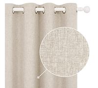 Deconovo Room Cooling Paire de Rideaux 100% occultants Imitation Lin à Isolation Thermique avec œillets pour Salon 117 x 137 cm (l x L) Taupe