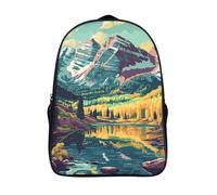 décontracté one piece sacs à dos journée de printemps pour garçon filles étudiant école étudiant cartable montagne et lac sac d'école imprimé en 3d 2 compartiment-16,pour l'école les voyages affaires