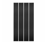 DECOON - Lot de 4 Panneaux tasseaux Bois décor Noir - Isolation Acoustique & Design Moderne - Fond Noir, idéal tête de lit & Bureau - Pose Facile - 250 x 30 x 1,9 cm (3m²)