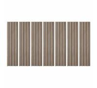DECOON Lot de 7 Panneaux muraux tasseaux Bois 120x30x1 cm - Pack tête de lit 160 - Lamelles chêne Clair véritable Fond Noir 2,52 m²