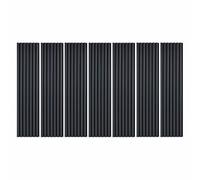 DECOON - Lot de 7 Panneaux Tasseaux Bois 120x30x1,9 cm - Pack Tête de Lit en Lamelles Bleu Nuit et Feutrine Noir - Revêtement Mural 2,52 m²