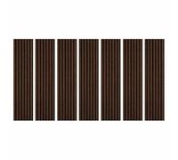 DECOON - Lot de 7 Panneaux Tasseaux Bois 120x30x1,9 cm - Pack Tête de Lit en Lamelles Décor Chêne Foncé et Feutrine Noir - Revêtement Mural 2,52 m²