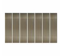 DECOON - Lot de 7 Panneaux Tasseaux Bois 120x30x1,9 cm - Pack Tête de Lit en Lamelles Gold et Feutrine Noir - Revêtement Mural 2,52 m²