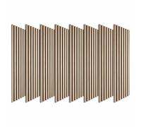 DECOON Lot de 8 Panneaux tasseaux Bois 120x30x1 cm - Pack tête de lit 180 - Lamelles chêne Clair véritable Fond Noir 2,88 m²