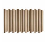 DECOON Lot de 9 Panneaux muraux tasseaux Bois 120x30x1 cm - Pack tête de lit 200 - Lamelles chêne Clair véritable Fond Noir 3,24 m²