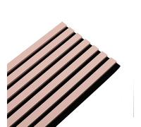 DECOON Panneau Mural Acoustique tasseaux Bois 120 x 30 x 1,9 cm - Rose Pastel/Feutrine Noir - 0,36m²