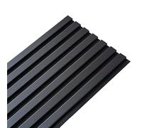 DECOON Panneau Mural Acoustique tasseaux Bois 250 x 30 x 1,9 cm - Lamelles placage Noir Fond Noir - 0,75m²
