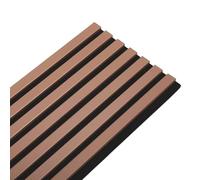 DECOON Panneau Mural Acoustique tasseaux Bois 250 x 30 x 1,9 cm - Terracotta/Feutrine Noir - 0,75m²
