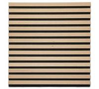 DECOON Panneau Mural tasseaux 60 x 60 x 1,9 cm - Lattes chêne Clair véritable Fond Noir 0,36m²