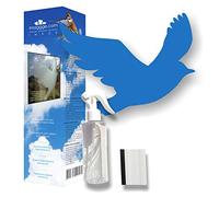 Decooo.be 22 Silhouettes d'oiseaux pour vitres - Evite Les collisions, heurts et Chocs dans Les fenêtres - Kit Complet avec Spray, raclette et 22 Autocollants - Couleur: Bleu Clair