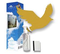 Decooo.be 22 Silhouettes d'oiseaux pour vitres - Evite Les collisions, heurts et Chocs dans Les fenêtres - Kit Complet avec Spray, raclette et 22 Autocollants - Couleur: Doré métallisé