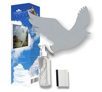 Decooo.be 22 Silhouettes d'oiseaux pour vitres - Evite Les collisions, heurts et Chocs dans Les fenêtres - Kit Complet avec Spray, raclette et 22 Autocollants - Couleur: Argenté métallisé