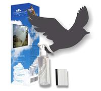 Decooo.be 22 Silhouettes d'oiseaux pour vitres - Evite Les collisions, heurts et Chocs dans Les fenêtres - Kit Complet avec Spray, raclette et 22 Autocollants - Couleur: Gris foncé