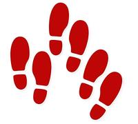 Decooo.be Sticker Mural 6 Empreintes de Pas (Traces Chaussures) (Sticker Rouge Cerise)