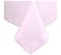 DECOOR - Nappe Lisse, Mate, 240 x 140 cm, Rose poudré, résistante aux Taches, finie avec Une Bande décorative de 5 cm, en Tissu épais 220 g/m², 100% Polyester, fabriquée en UE