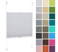 DECOOR Store Plissé 125x100cm Blanc Occultants sans Perçage Facile À Installer Store Enrouleur pour Les Fenêtres et Les Portes Intimité et Protection Contre Le Soleil Ouverture à Double Sens