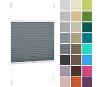 DECOOR Store Plissé 75x120cm Gris foncé Occultants sans Perçage Facile À Installer Store Enrouleur pour Les Fenêtres et Les Portes Intimité et Protection Contre Le Soleil Ouverture à Double Sens