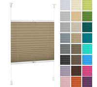 DECOOR Store Plissé 80x100cm Cacao Occultants sans Perçage Facile À Installer Store Enrouleur pour Les Fenêtres et Les Portes Intimité et Protection Contre Le Soleil Ouverture à Double Sens