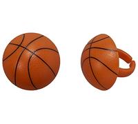 DECOPAC Anneaux de basket-ball 3D, décorations de cupcakes, décorations de gâteaux de qualité alimentaire - Lot de 24, multicolore