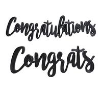 DecoPac Lot de 12 décorations de gâteau de félicitations noires pour remise de diplôme, mariage, retraite ou anniversaire