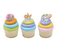 DecoPac Lot de 24 anneaux de cupcakes « Oh, the Places You'll Go! » - Décorations de cupcakes Dr. Seuss pour obtention de diplôme, mariage, anniversaire, de qualité alimentaire